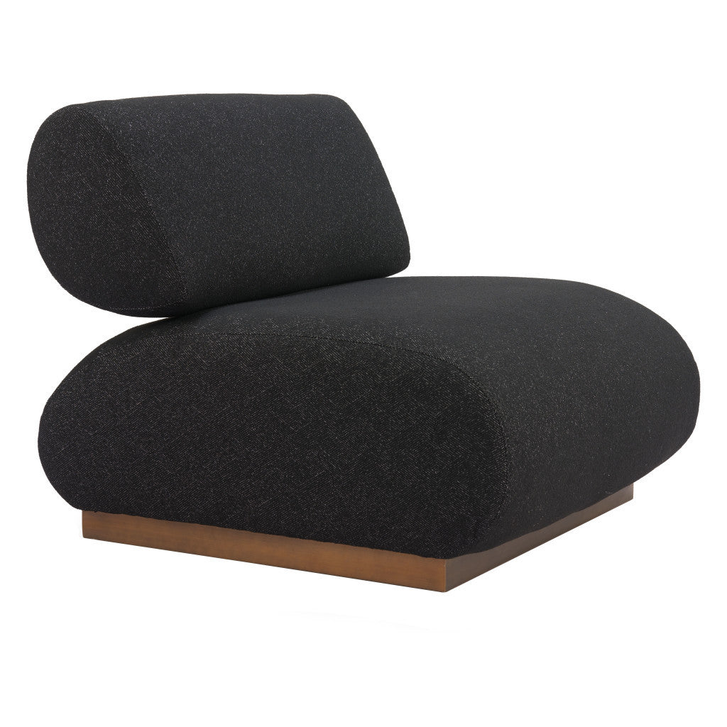 34" Black And Bronze Fabric And Upholstered Side Chair