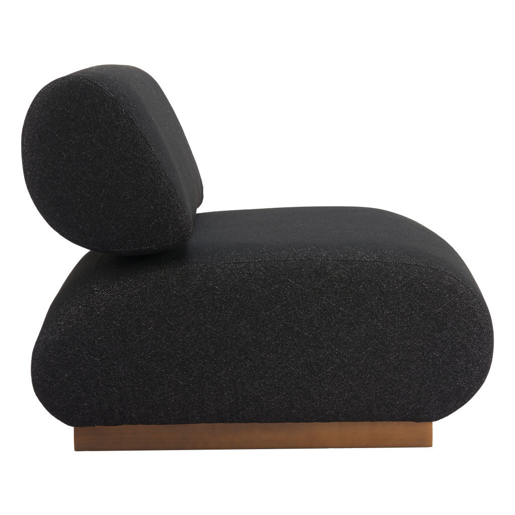 34" Black And Bronze Fabric And Upholstered Side Chair