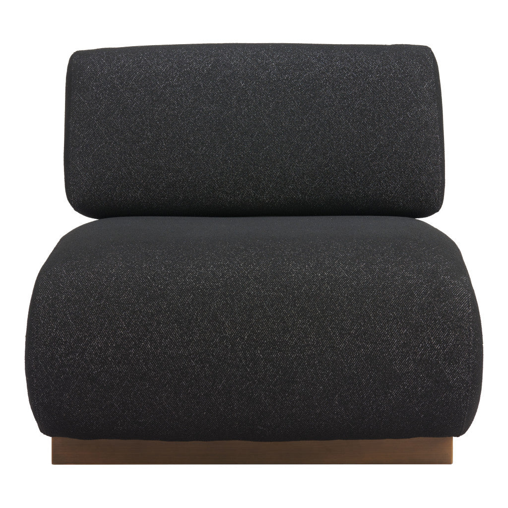 34" Black And Bronze Fabric And Upholstered Side Chair