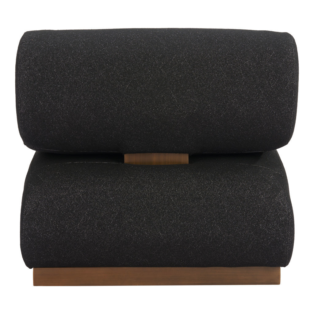 34" Black And Bronze Fabric And Upholstered Side Chair