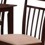 Five Piece Espresso Wood Dining Set with Four Chairs