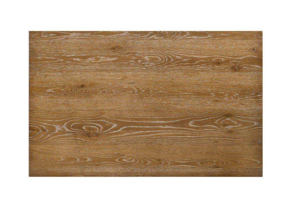 Five Piece Oak Solid Wood Dining Set with Four Chairs