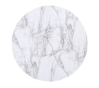 Five Piece White and Black Round Faux Marble Dining Set with Four Chairs