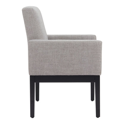 Gray and Black Upholstered Fabric Dining Arm Chair