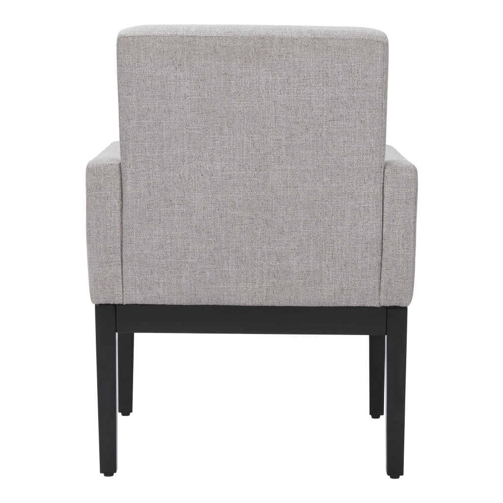 Gray and Black Upholstered Fabric Dining Arm Chair