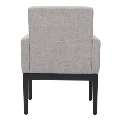 Gray and Black Upholstered Fabric Dining Arm Chair
