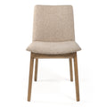 Set of Two White And Brown Upholstered Fabric Open Back Dining Side Chairs