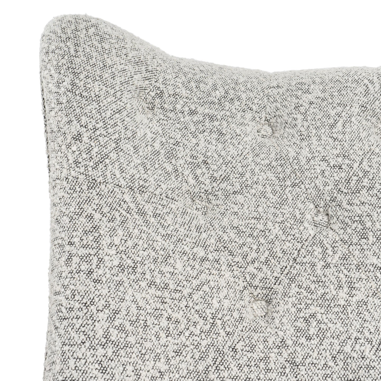 32" Gray and Black Tufted Boucle Lounge Chair