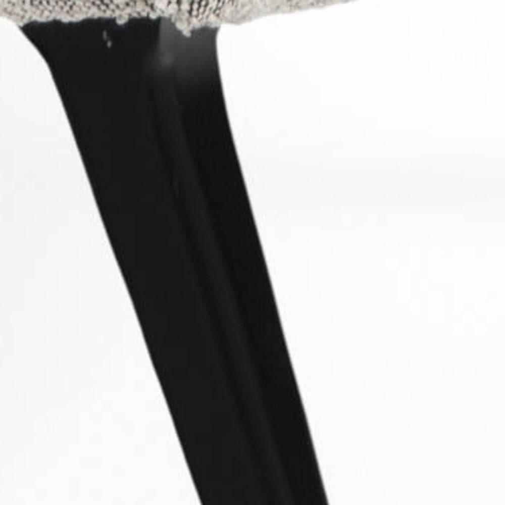 32" Gray and Black Tufted Boucle Lounge Chair