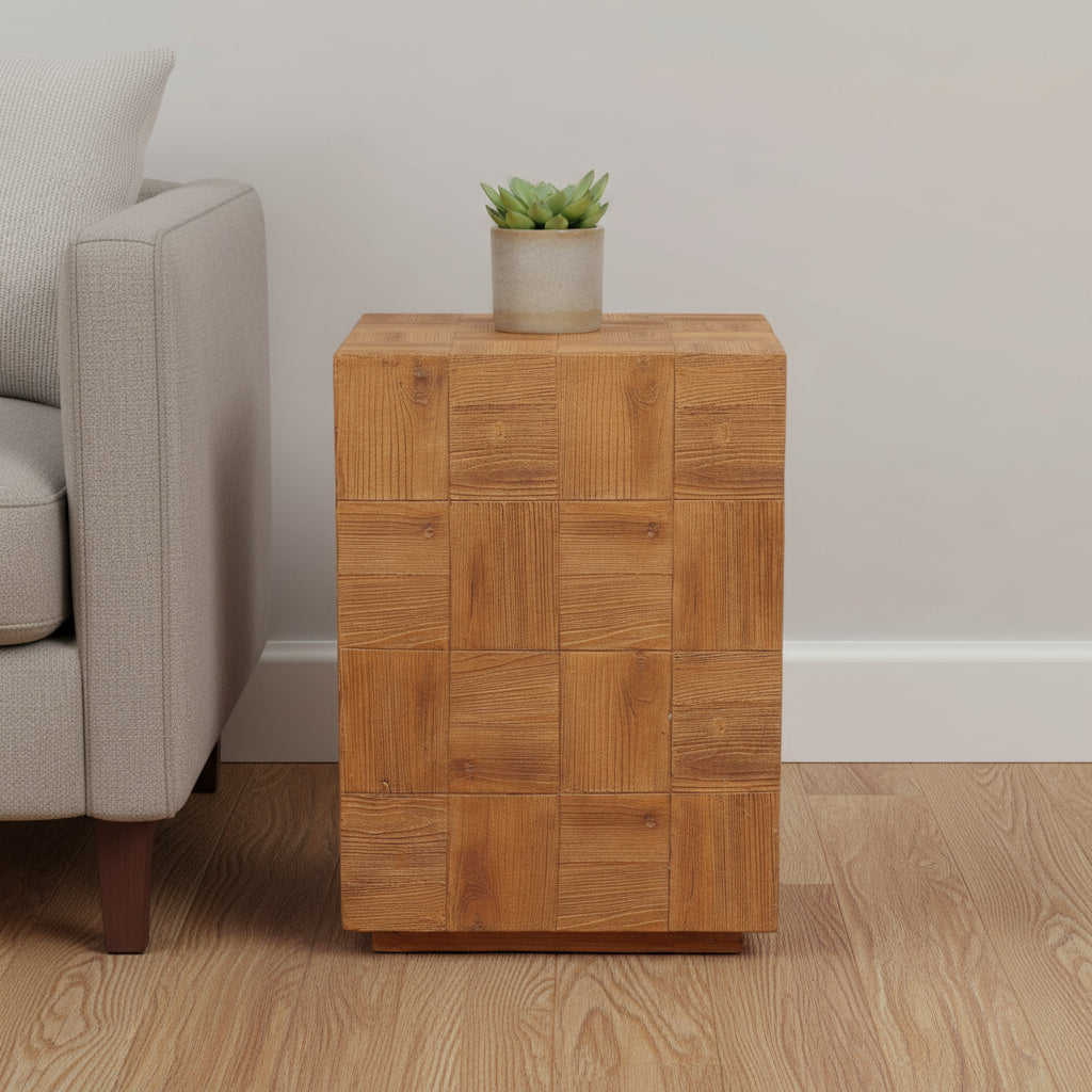 22" Natural Metal End Table