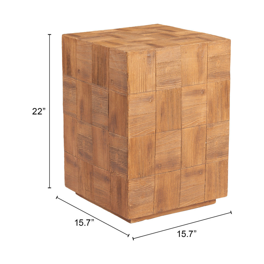 22" Natural Metal End Table