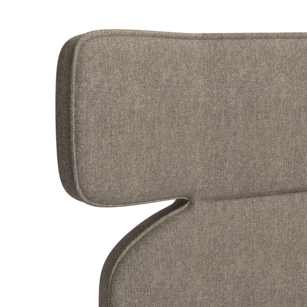 Brown Solid Wood And Upholstery Queen Bed Frame