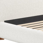 Ivory Solid Wood And Boucle King Bed Frame