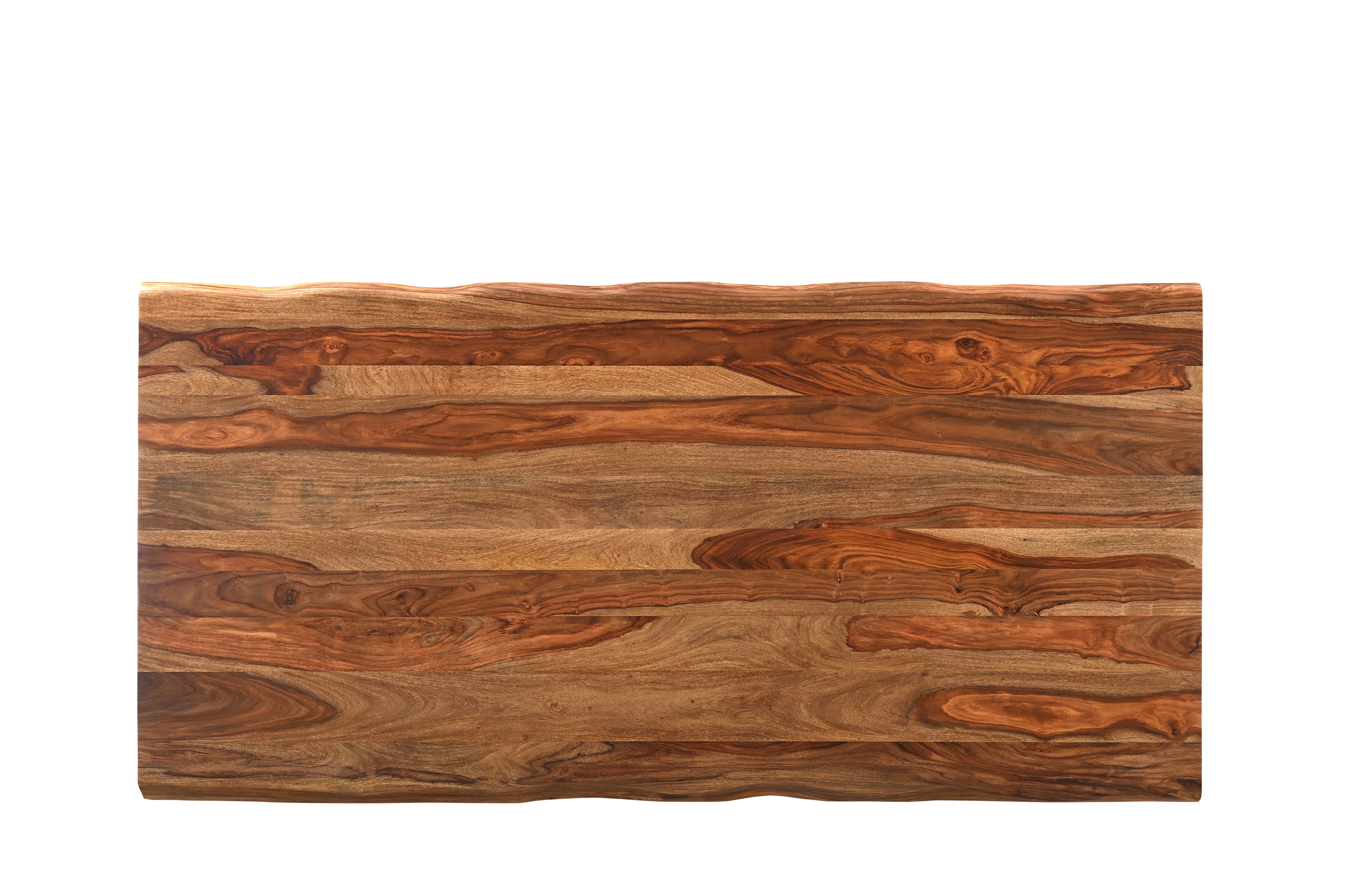 Seven Piece Brown and Black Solid Wood Dining Set with Six Chairs