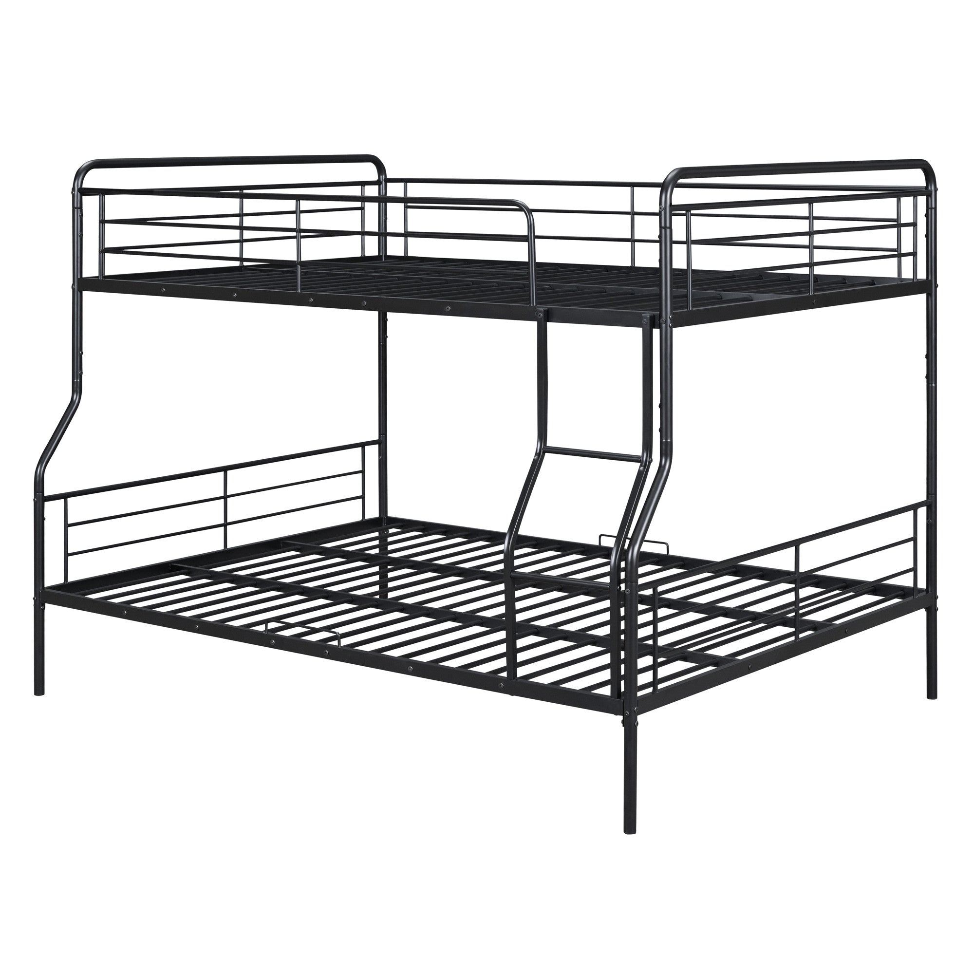 Black Full XL Over Queen Contemporary Metal Bunk Bed
