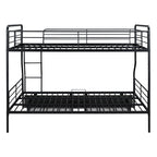 Black Full Over Queen Contemporary Metal Bunk Bed With Drawers