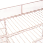 Light Pink Platform Metal Full Double Loft Bed With Shelves