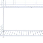 White Twin Over Twin Metal Bunk Bed With Stairs And Storage