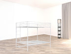 White Full Over Full Metal Bunk Bed With Storage