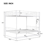 White Full Over Full Metal Bunk Bed With Storage