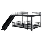 Black Full Over Full Metal Bunk Bed With Slide