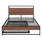 Black Metal Full Bed Frame With Trundle