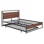 Black Metal Full Bed Frame With Trundle