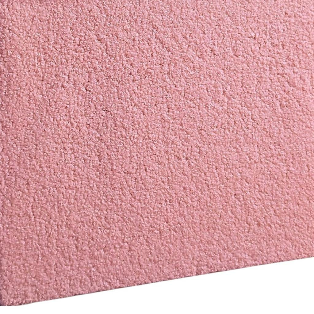 15" Pink Boucle Cube Storage Ottoman