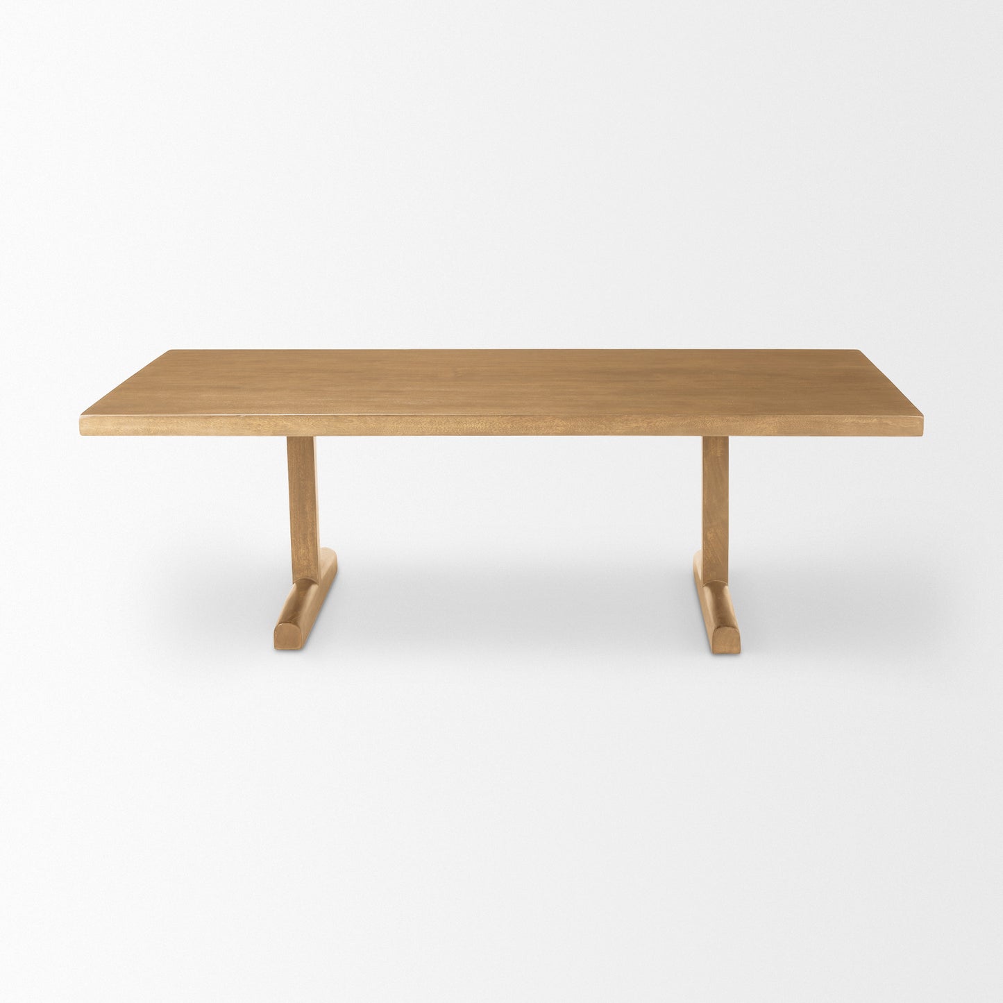 55" Natural Solid Wood Double Pedestal Coffee Table