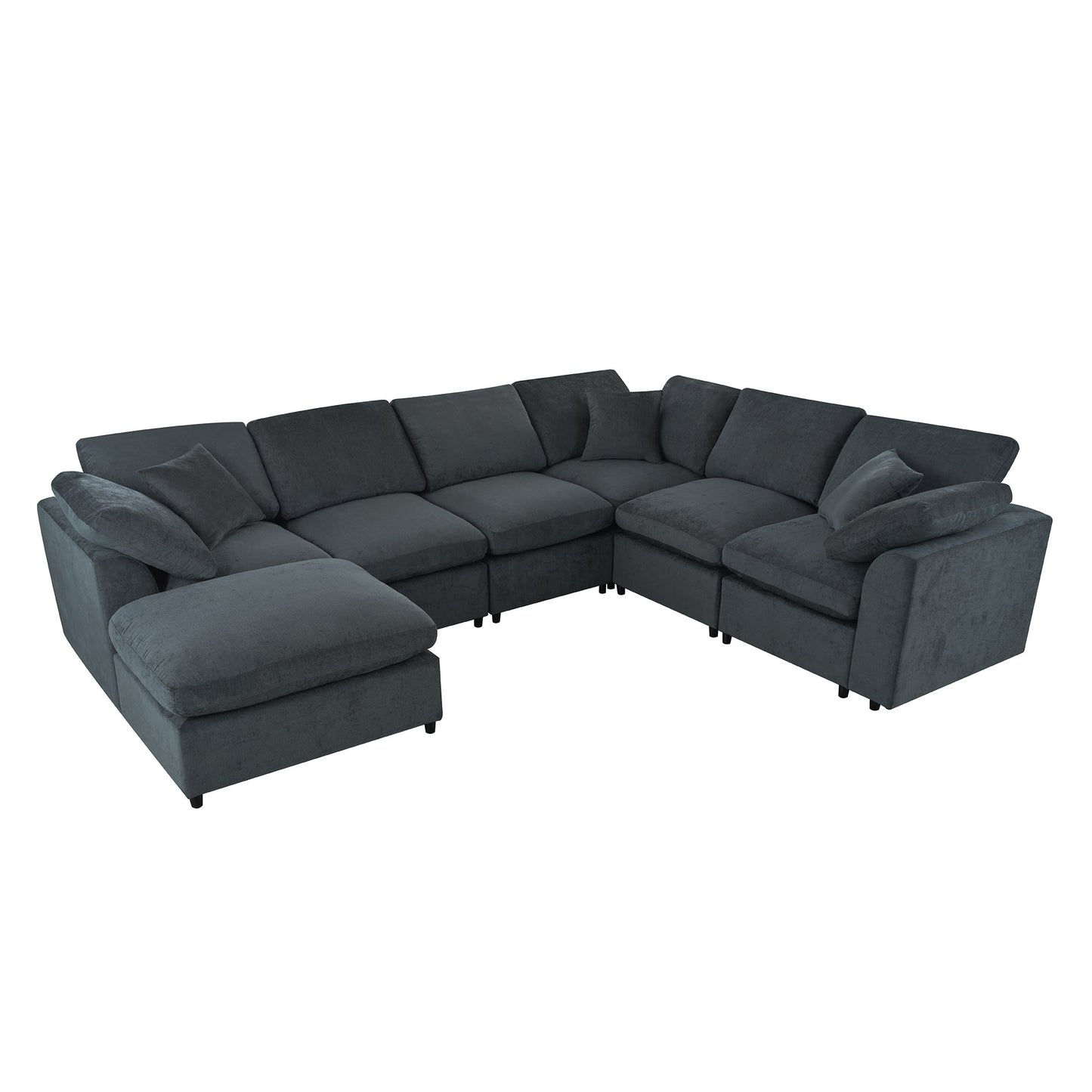 U_Style 120.8" Extra Large 7-Seater Modular Sectional Sofa