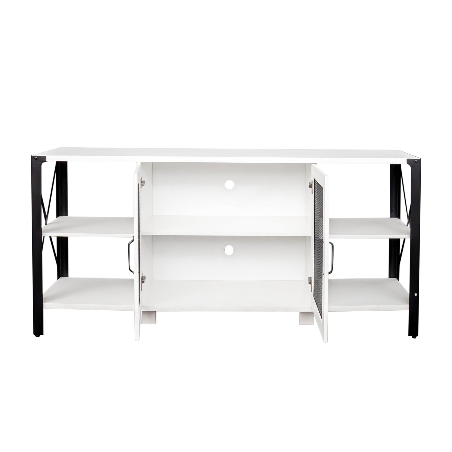 TV Stands For Living Room, Industrial TV Stand For Bedroom Furniture, Farmhouse TV Stand 80 Inch Television Stand , Modern Horizontal Wood And Metal Open Bookshelf