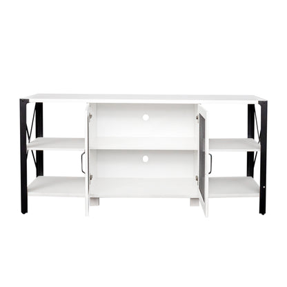 TV Stands For Living Room, Industrial TV Stand For Bedroom Furniture, Farmhouse TV Stand 80 Inch Television Stand , Modern Horizontal Wood And Metal Open Bookshelf