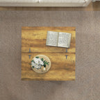 Farmhouse Coffee Table with Storage, Large Square Coffee Table for Living Room Furniture, Wooden Center Table