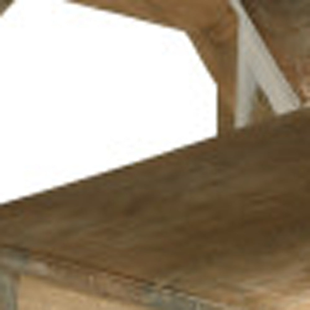 Seven Piece Natural Round Solid Wood Dining Set with Six Chairs