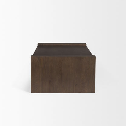 48" Dark Brown Solid Wood Sled Coffee Table