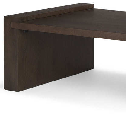 48" Dark Brown Solid Wood Sled Coffee Table