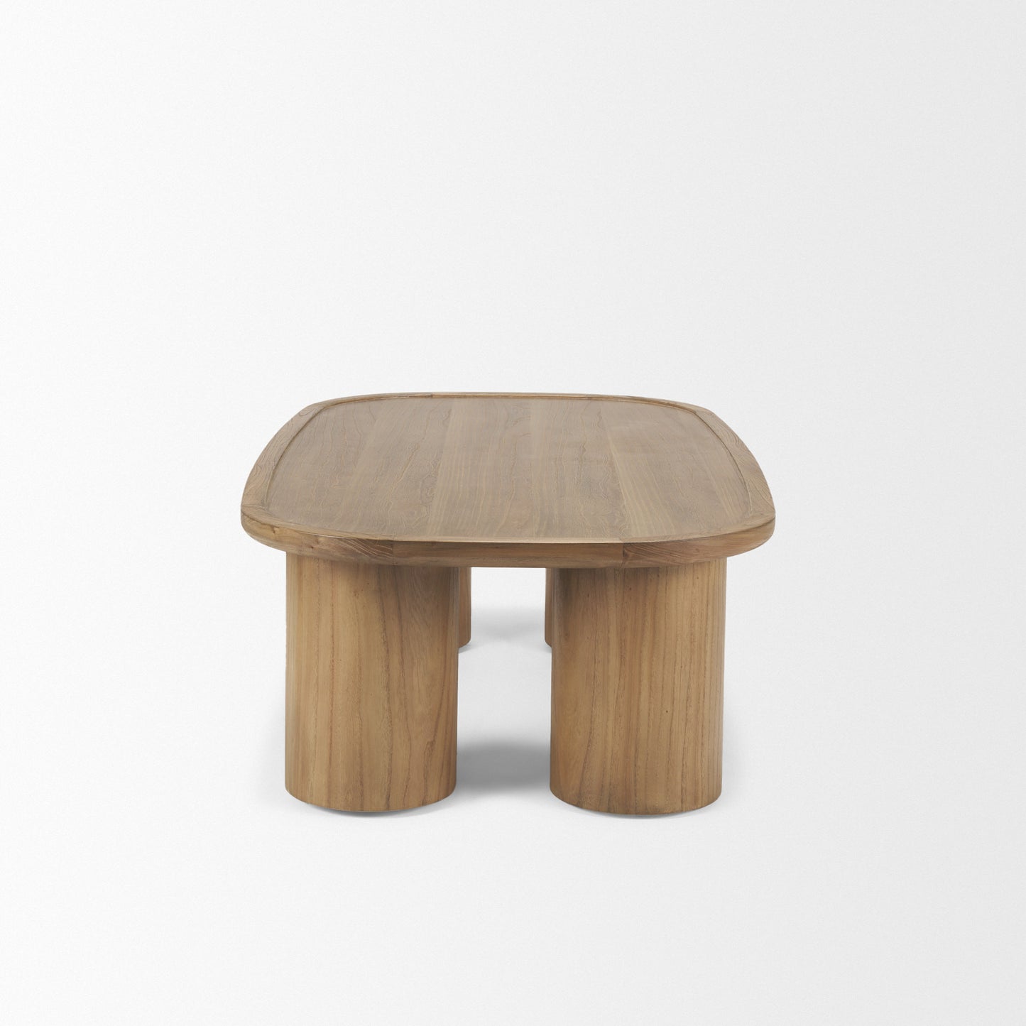 55" Natural Solid Wood Oval Coffee Table