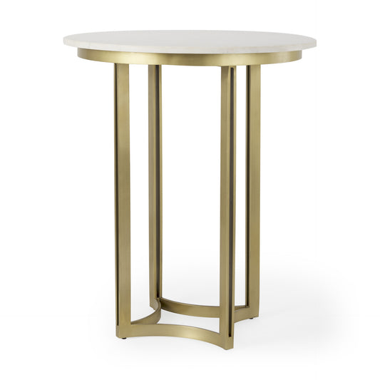 36" Gray Marble Pedestal Base Round Top Dining Table