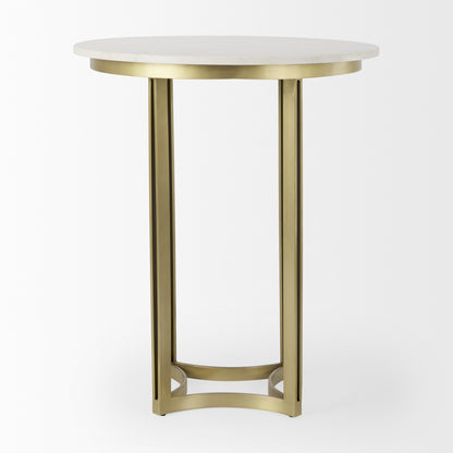 36" Gray Marble Pedestal Base Round Top Dining Table