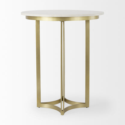 36" Gray Marble Pedestal Base Round Top Dining Table