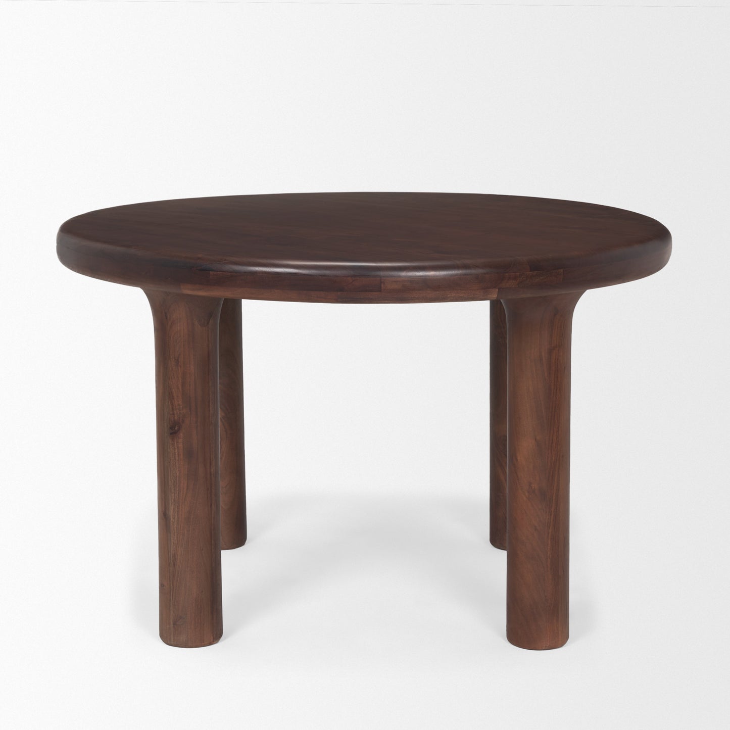 48" Brown Solid Wood Round Top Dining Table