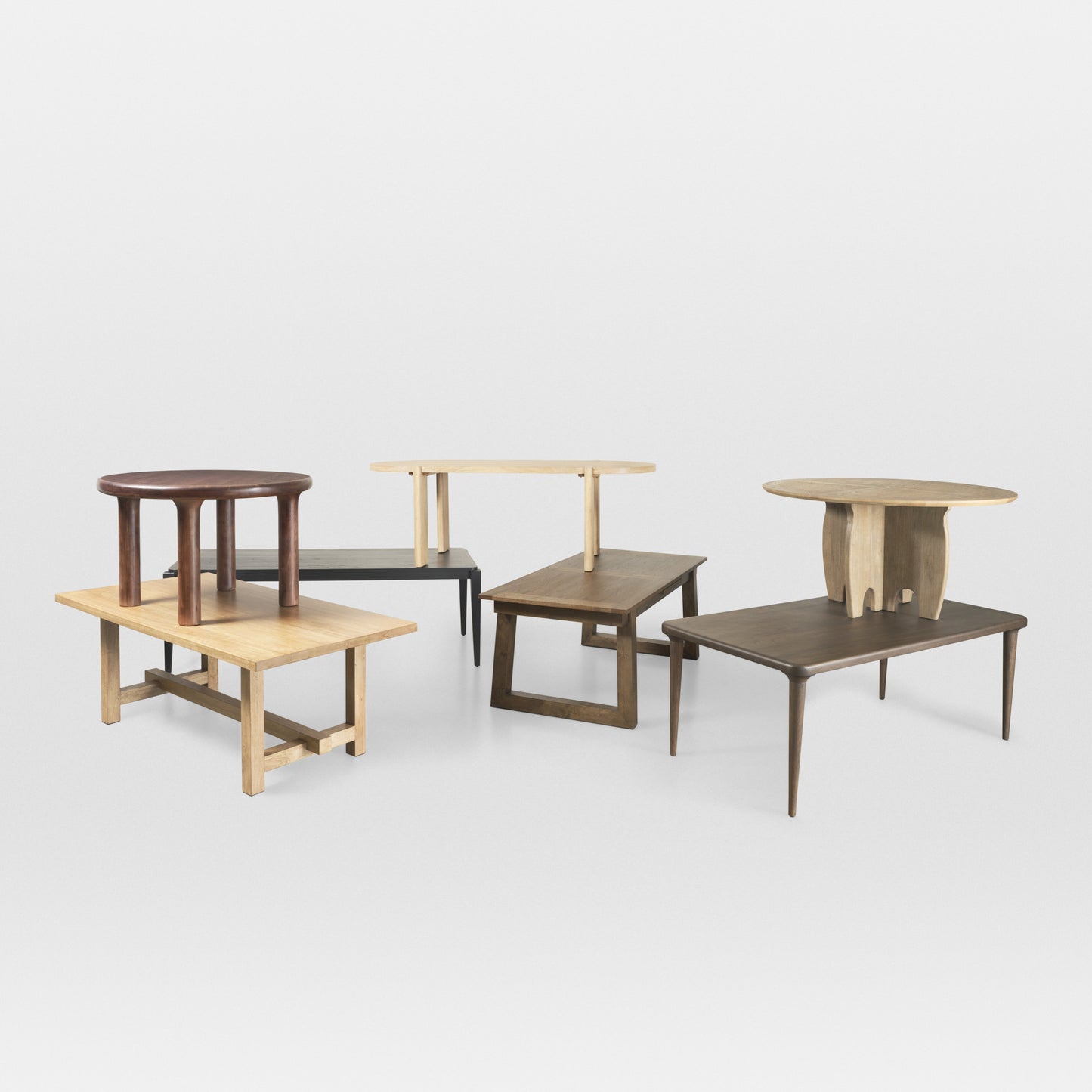 48" Brown Solid Wood Round Top Dining Table