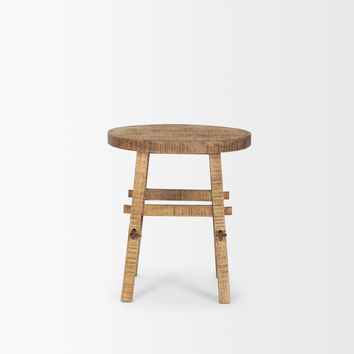 23" Brown Distressed Solid Wood End Table
