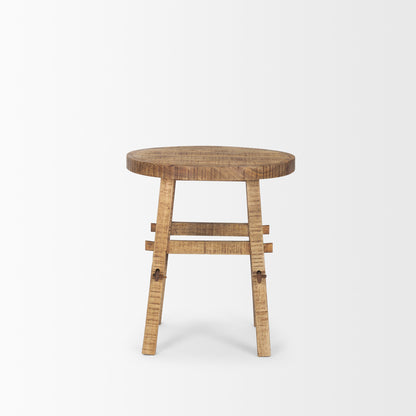 23" Brown Distressed Solid Wood End Table