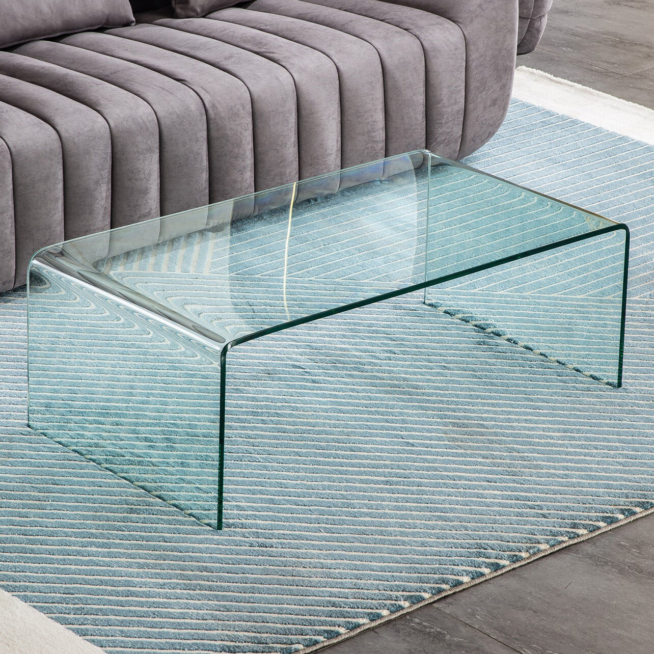 39" Unfinished Mirrored Glass Abstract End Table
