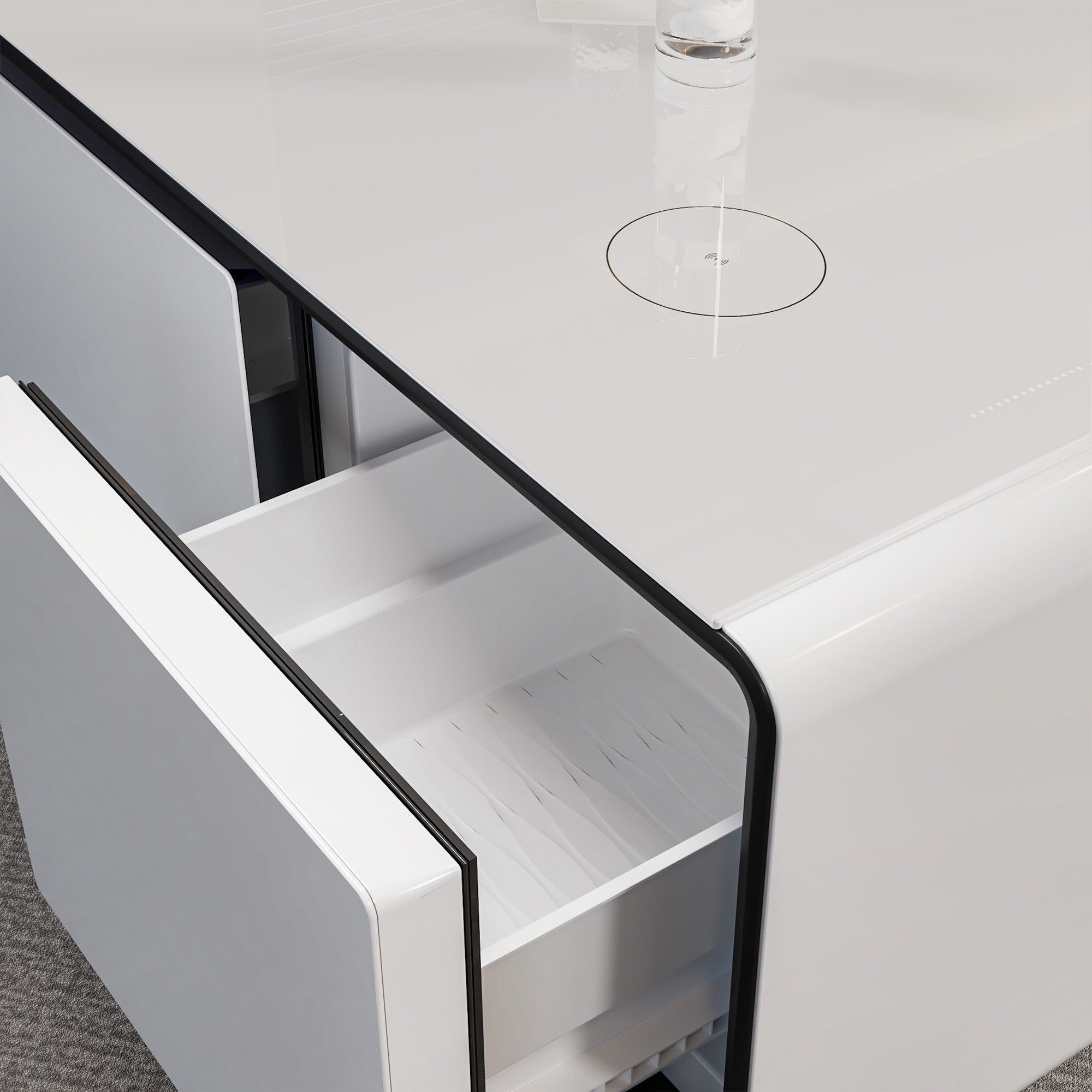 18" White Synthetic Laminate And Reclaimed Wood End Table With Two Drawers