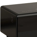 18" Black Synthetic Laminate And Reclaimed Wood End Table With Two Drawers And USB Port