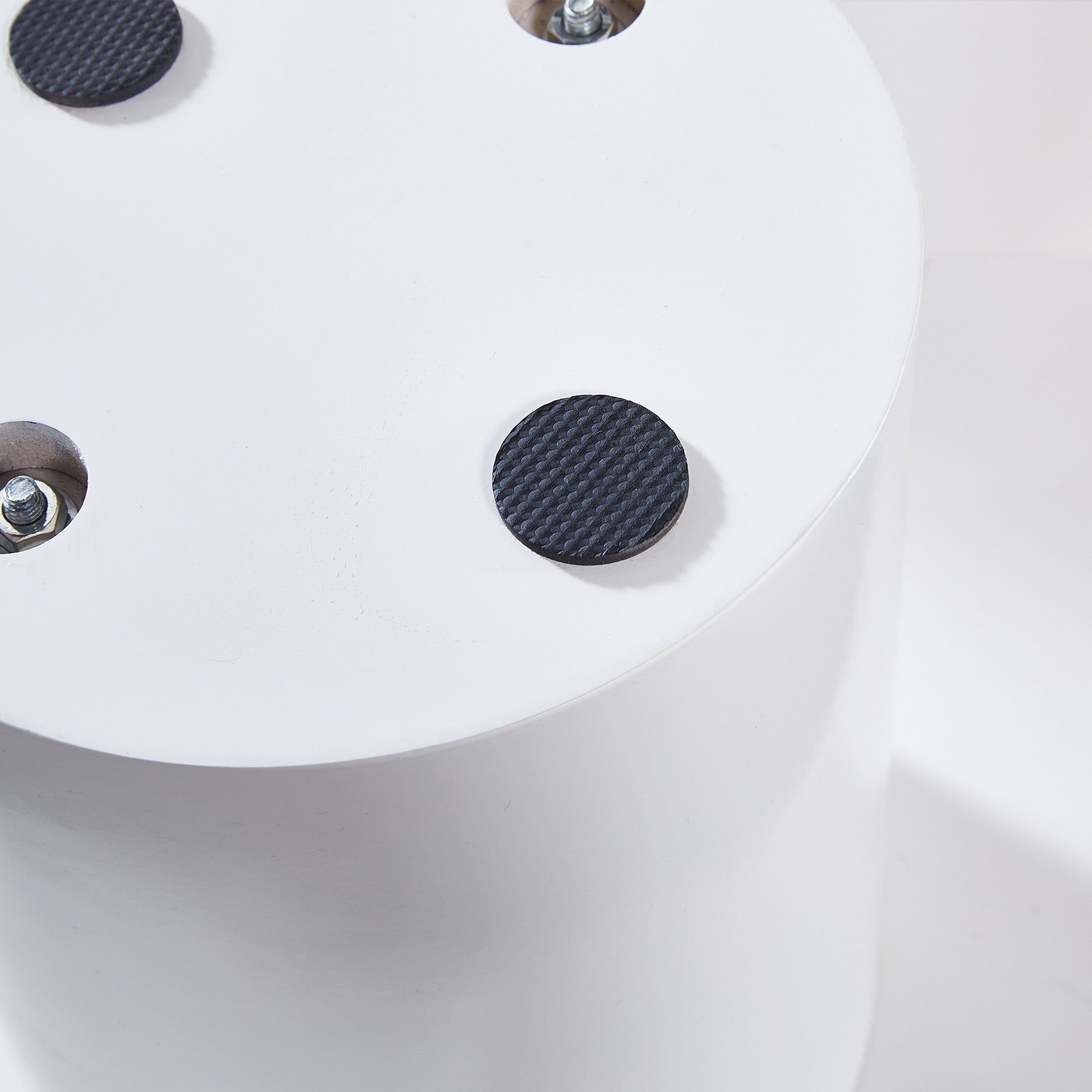 48" White Solid Wood And Metal End Table