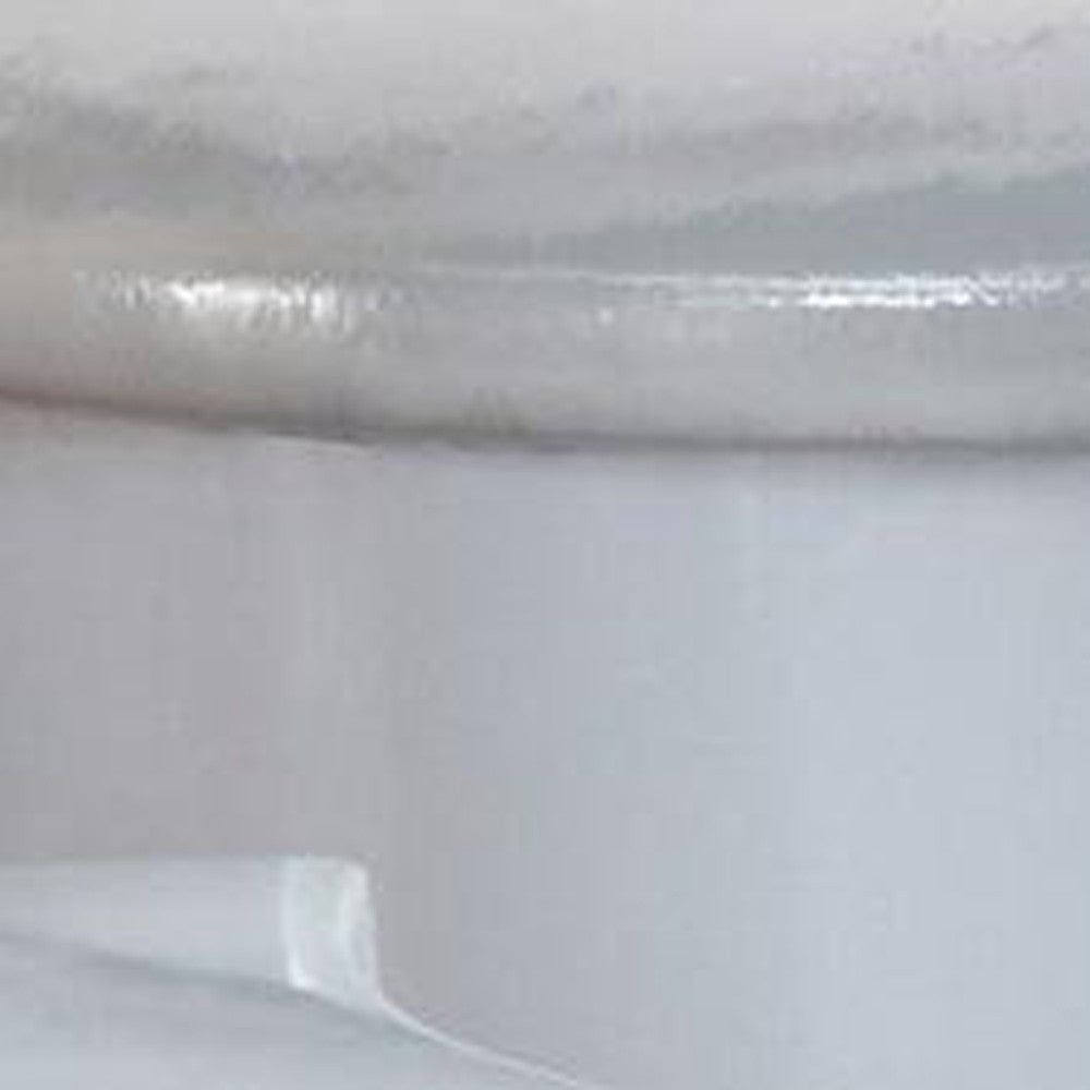 47" Unfinished And White Mirrored Glass And Metal Oval End Table