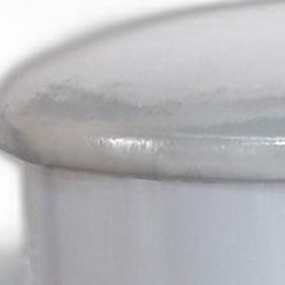 47" Unfinished And White Mirrored Glass And Metal Oval End Table